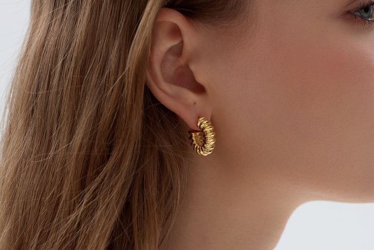 Chunky Hollow Hoop Earrings