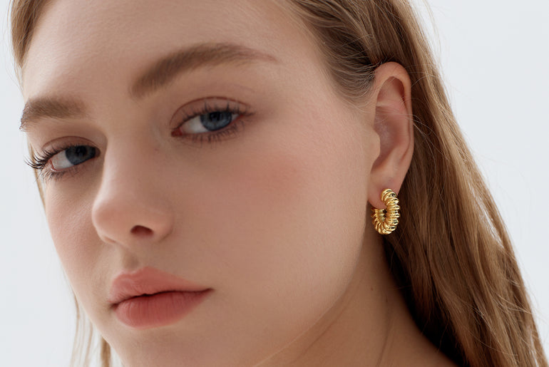 Chunky Hollow Hoop Earrings