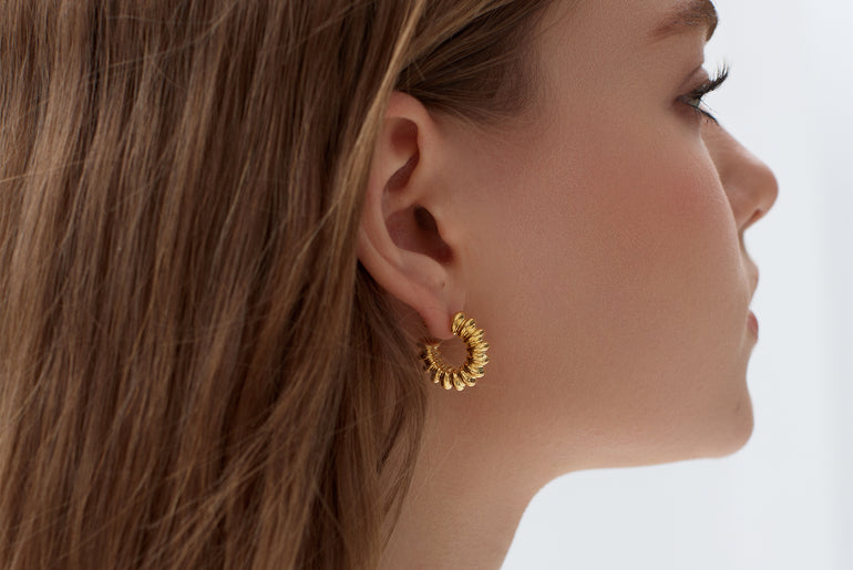 Chunky Hollow Hoop Earrings