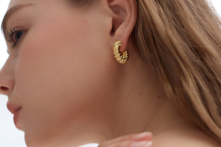 Chunky Hollow Hoop Earrings