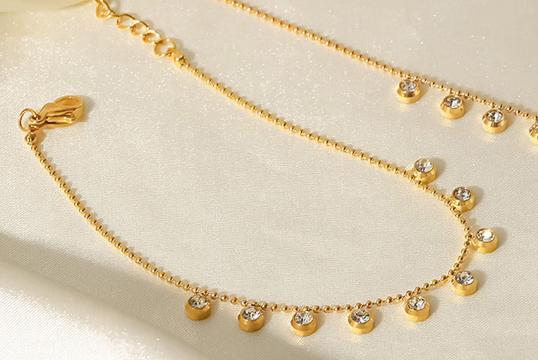 Zircon 18K Gold-Plated Stainless Steel Bracelet