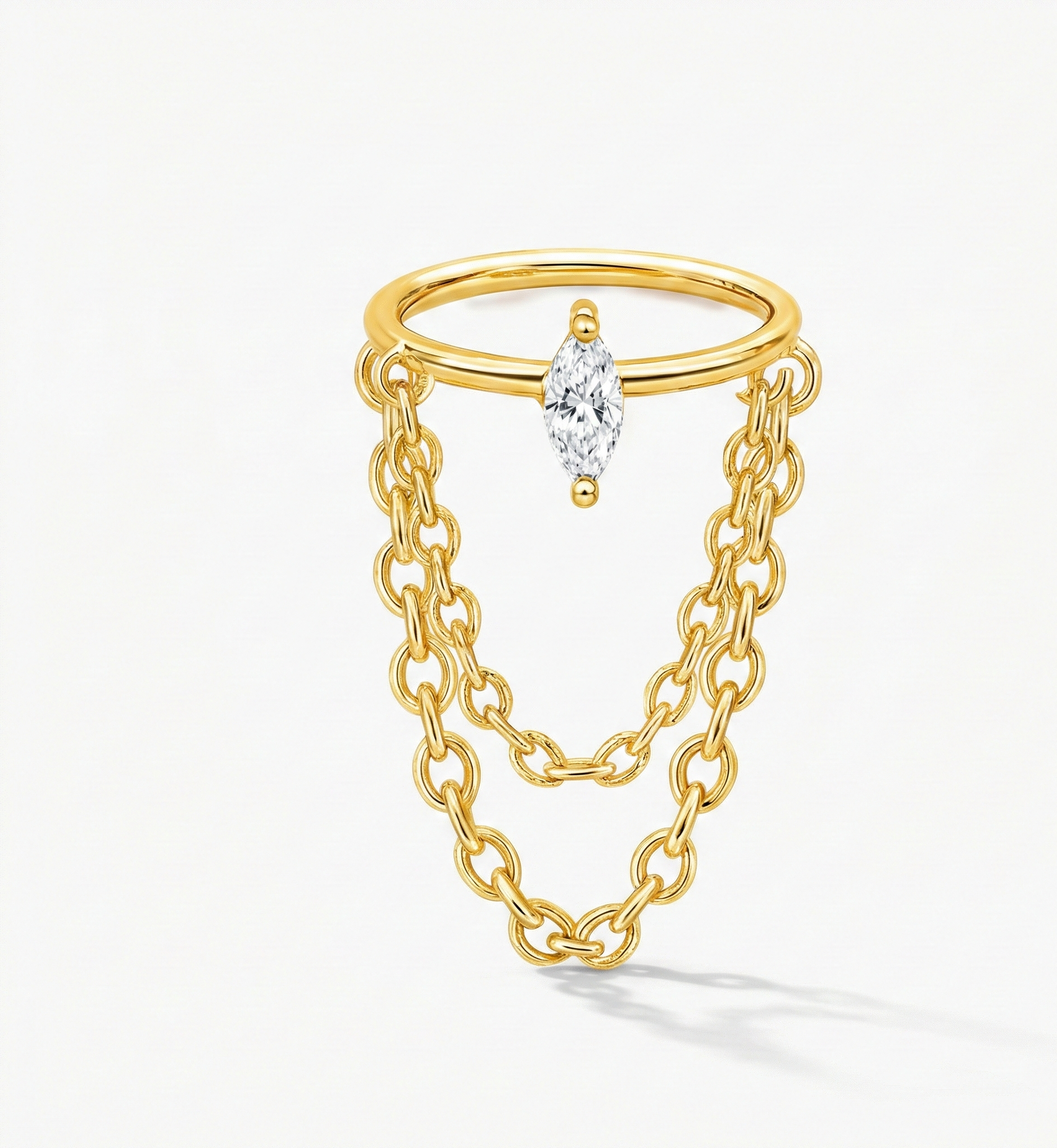 Marquise Double Chain Earring